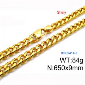 SS Gold-Plating Necklace - KN82414-Z