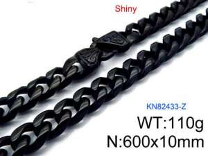 Stainless Steel Black-plating Necklace - KN82433-Z