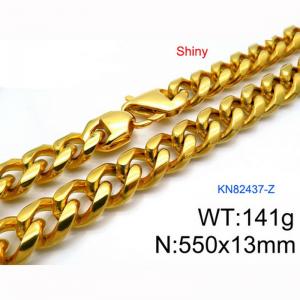 SS Gold-Plating Necklace - KN82437-Z