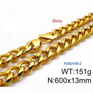 SS Gold-Plating Necklace - KN82438-Z