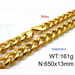 SS Gold-Plating Necklace - KN82439-Z