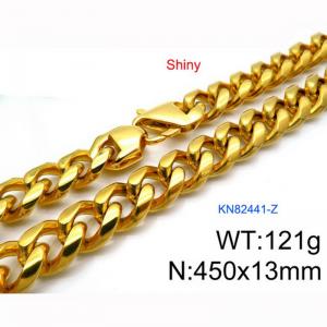 SS Gold-Plating Necklace - KN82441-Z