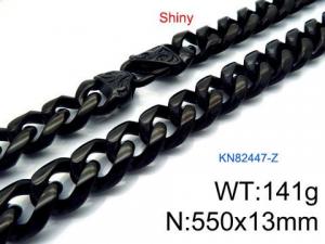 Stainless Steel Black-plating Necklace - KN82447-Z