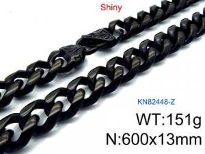 Stainless Steel Black-plating Necklace - KN82448-Z