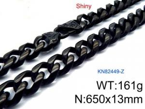 Stainless Steel Black-plating Necklace - KN82449-Z