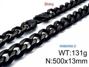 Stainless Steel Black-plating Necklace - KN82450-Z