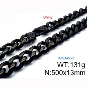 Stainless Steel Black-plating Necklace - KN82450-Z