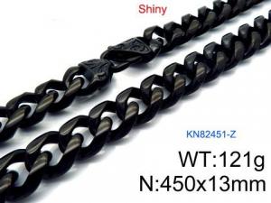 Stainless Steel Black-plating Necklace - KN82451-Z
