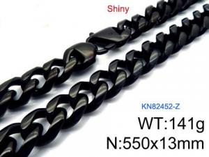 Stainless Steel Black-plating Necklace - KN82452-Z
