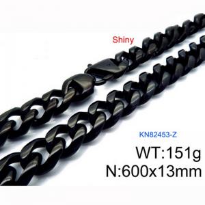 Stainless Steel Black-plating Necklace - KN82453-Z