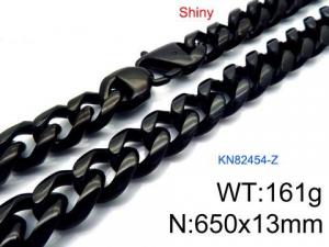 Stainless Steel Black-plating Necklace - KN82454-Z