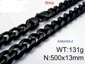 Stainless Steel Black-plating Necklace - KN82455-Z