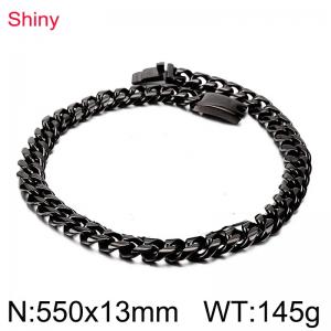 Stainless Steel Black-plating Necklace - KN82462-Z