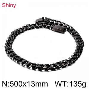 Stainless Steel Black-plating Necklace - KN82465-Z