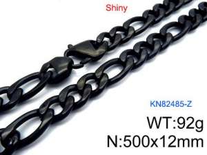 Stainless Steel Black-plating Necklace - KN82485-Z