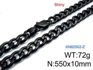 Stainless Steel Black-plating Necklace - KN82502-Z