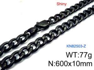 Stainless Steel Black-plating Necklace - KN82503-Z