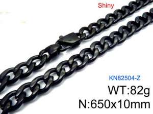 Stainless Steel Black-plating Necklace - KN82504-Z