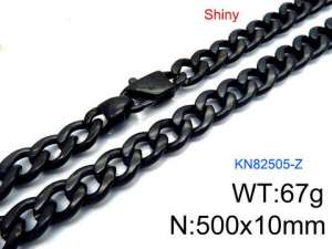 Stainless Steel Black-plating Necklace - KN82505-Z