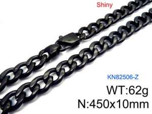 Stainless Steel Black-plating Necklace - KN82506-Z