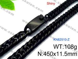 Stainless Steel Black-plating Necklace - KN82510-Z