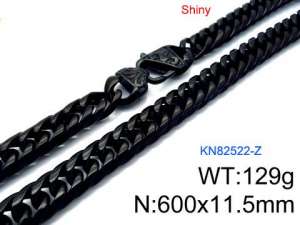 Stainless Steel Black-plating Necklace - KN82522-Z