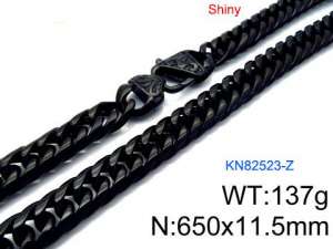 Stainless Steel Black-plating Necklace - KN82523-Z