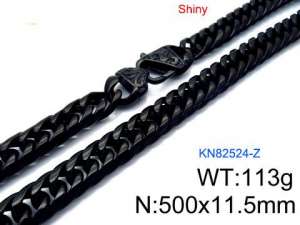 Stainless Steel Black-plating Necklace - KN82524-Z