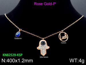 SS Rose Gold-Plating Necklace - KN82528-KSP