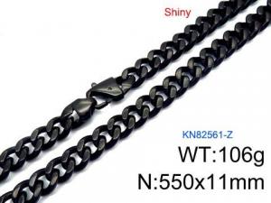 Stainless Steel Black-plating Necklace - KN82561-Z