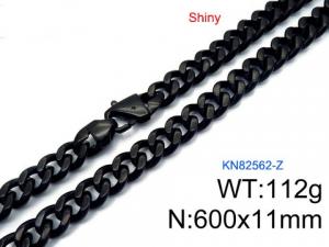 Stainless Steel Black-plating Necklace - KN82562-Z