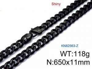 Stainless Steel Black-plating Necklace - KN82563-Z
