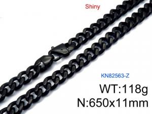 Stainless Steel Black-plating Necklace - KN82563-Z