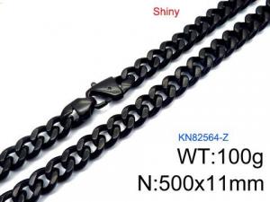 Stainless Steel Black-plating Necklace - KN82564-Z