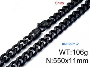 Stainless Steel Black-plating Necklace - KN82571-Z