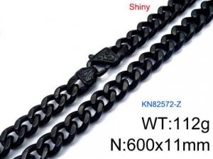 Stainless Steel Black-plating Necklace - KN82572-Z