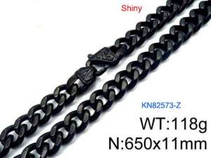 Stainless Steel Black-plating Necklace - KN82573-Z