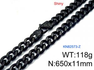 Stainless Steel Black-plating Necklace - KN82573-Z