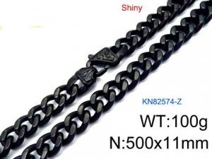 Stainless Steel Black-plating Necklace - KN82574-Z