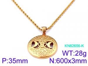 SS Gold-Plating Necklace - KN82656-K