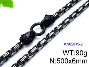 Stainless Steel Black-plating Necklace - KN82819-Z