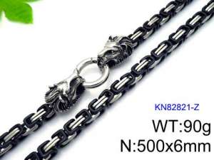 Stainless Steel Black-plating Necklace - KN82821-Z