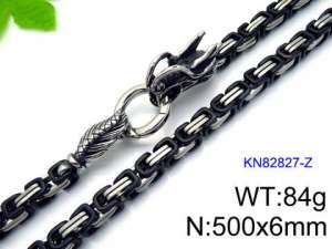Stainless Steel Black-plating Necklace - KN82827-Z