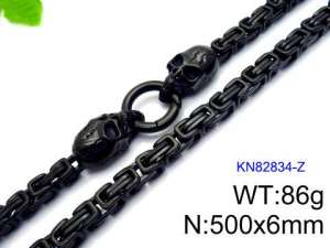 Stainless Steel Black-plating Necklace - KN82834-Z