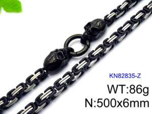 Stainless Steel Black-plating Necklace - KN82835-Z