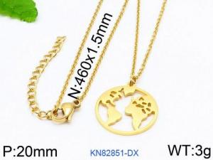 SS Gold-Plating Necklace - KN82851-DX