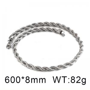 Creative double color Fried Dough Twists chain hip-hop necklace - KN82961-K