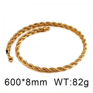 SS Gold-Plating Necklace - KN82962-K