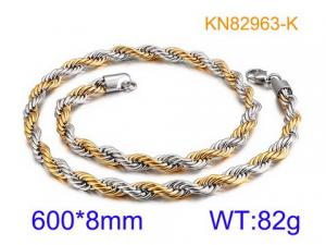 SS Gold-Plating Necklace - KN82963-K