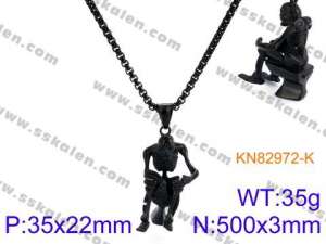 Stainless Skull Necklaces - KN82972-K